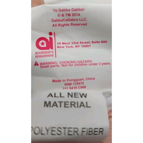 Yo Gabba Gabba 9" FOOFA Pink Plush Doll Bag Clip Stuffed 2014 - Picture 7 of 8